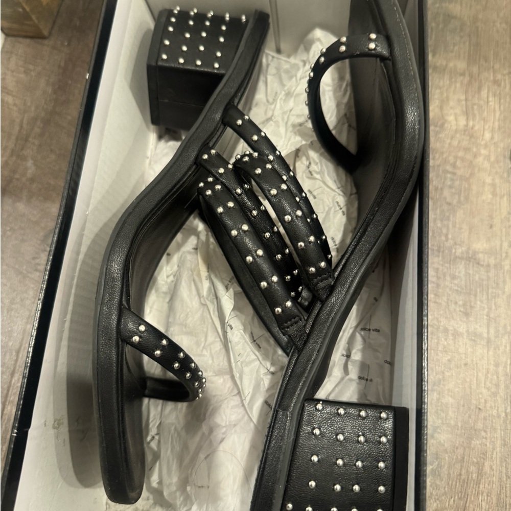 Dolce Vita Stella Black Studded Footwear size 10. Like new